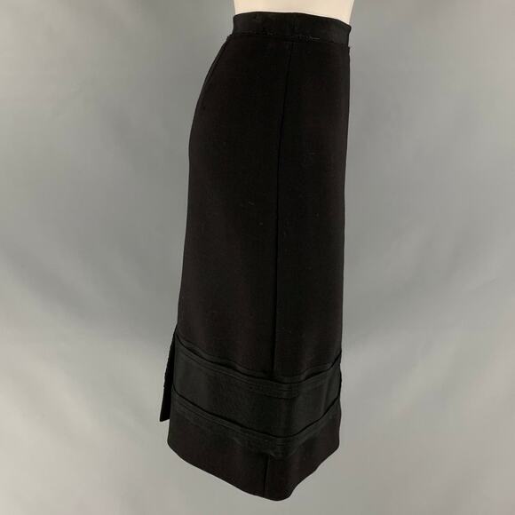 PRADA Size 6 Black Wool Pencil Knee-Length Skirt - Picture 2 of 7